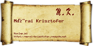 Mérai Krisztofer névjegykártya